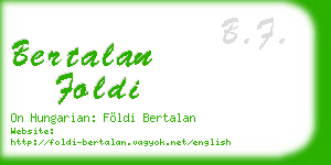bertalan foldi business card